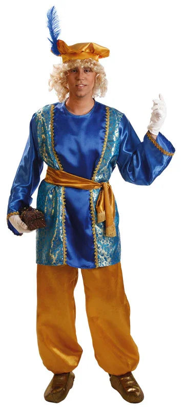 Disfraz de Paje Real Azul para Hombre Reyes Magos y Pajes El Rey del Carnaval